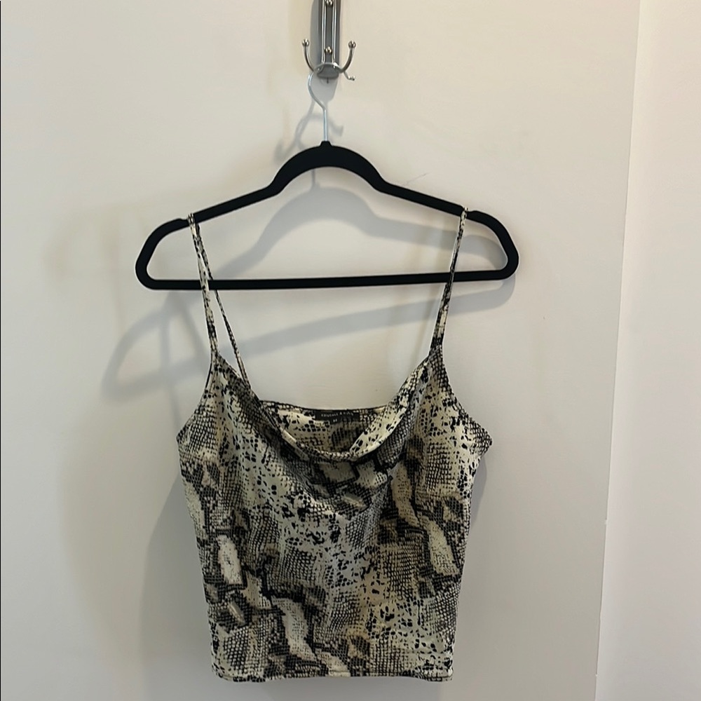 Snake Print Cowl Neck Cami Top